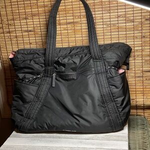 Sincerely Jules Puffy Black Quilted Nylon Travel Tote/Carry-On bag.